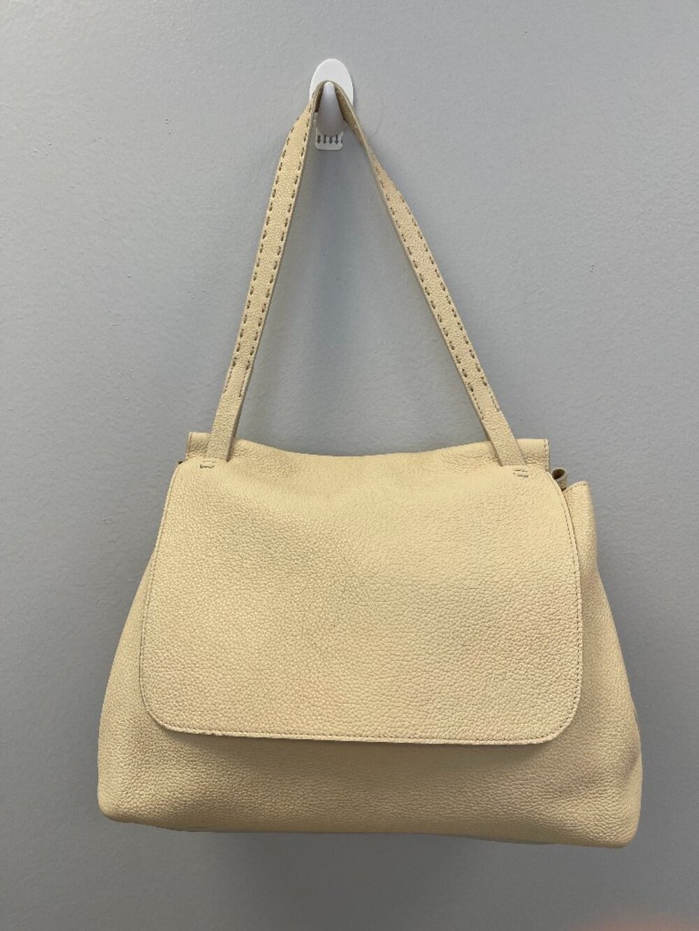 The Row LeatherSidekick Shoulder Bag in Eggshell - Preowned